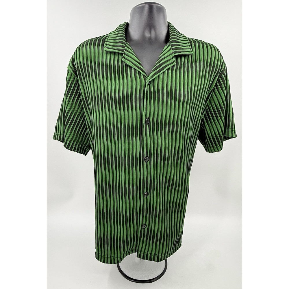 Wicked‎ X Forever 21 Plisse Shirt Green & Black Wicked the Musical Men's XL NWOT